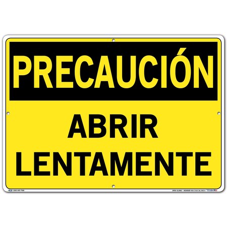 Vestil Aluminum Sign, 14-1/2" Height, 20-1/2" Width, Aluminum, Rectangle, Spanish SI-C-02-E-AL-063-S